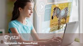  Presentation with technology learning - Slide set enhanced with education-school-and-technology-concept background and a violet colored foreground