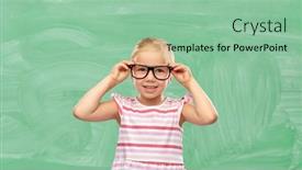  Presentation with education cute - Slide set with education-school-and-vision-concept background and a mint green colored foreground