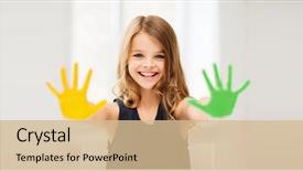  Presentation with yellow color - Theme having education school art and happiness background and a  colored foreground