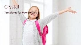  Presentation with education middle school arabic kids - Theme enhanced with raise up - education and school concept background and a lemonade colored foreground