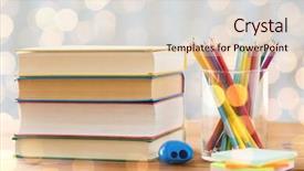  Presentation with school holidays - Audience pleasing slides consisting of crayons or color pencils backdrop and a lemonade colored foreground