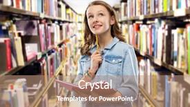  Presentation with teenage girl - Presentation design featuring education school inspiration and people background and a coral colored foreground