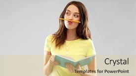  Presentation with inspiration - Audience pleasing presentation theme consisting of education school inspiration and people backdrop and a blonde colored foreground