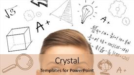  Presentation with doodles - Colorful theme enhanced with education school mathematics and people backdrop and a coral colored foreground