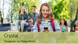  Presentation with teenage girl - Amazing slide set having education school and people concept backdrop and a yellow colored foreground