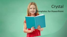  Presentation with education red - Cool new PPT theme with education school and people concept backdrop and a seafoam green colored foreground