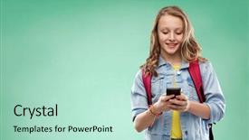  Presentation with chalk board - Cool new slide deck with education school and people concept backdrop and a soft green colored foreground