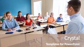  Presentation with education - PPT theme having education school and people concept background and a  colored foreground