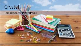  Presentation with art supplies - Amazing presentation theme having education school supplies art creativity backdrop and a light blue colored foreground