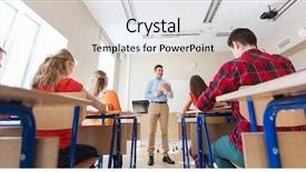  Presentation with technology students - Presentation theme with education school teaching technology background and a light gray colored foreground