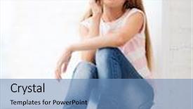  Presentation with school technology - Slide deck featuring education school technology and internet concept - little student girl with smartphone at school background and a teal colored foreground