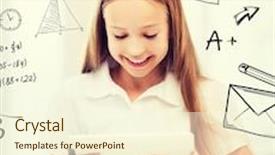  Presentation with school technology - Colorful slides enhanced with education-school-technology-and-internet backdrop and a cream colored foreground