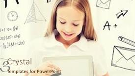  Presentation with school technology - Cool new presentation theme with education-school-technology-and-internet backdrop and a cream colored foreground