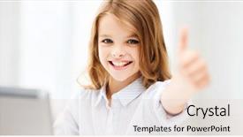  Presentation with school technology - Amazing slide deck having education school technology and internet concept - little student girl with laptop pc at school backdrop and a lemonade colored foreground