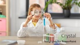  Presentation with children education - Cool new theme with education-science-and-children-concept backdrop and a mint green colored foreground