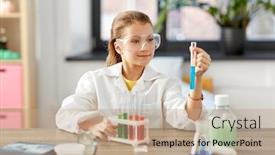  Presentation with children education - PPT theme enhanced with education-science-and-children-concept background and a coral colored foreground