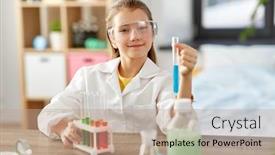  Presentation with children education - Slides with education-science-and-children-concept background and a coral colored foreground