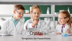  Presentation with computational chemistry science biology medicine - Colorful presentation theme enhanced with education science chemistry and children backdrop and a light gray colored foreground