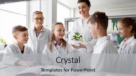  Presentation with science plant - Slides enhanced with education science and school concept background and a light gray colored foreground