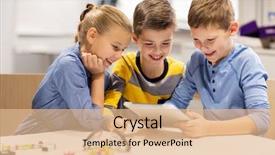  Presentation with education children technology science - Presentation theme consisting of education science technology children background and a lemonade colored foreground