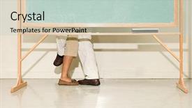  Presentation with sex education - Amazing theme having education sex - man and woman behind backdrop and a soft green colored foreground