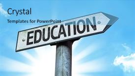  Presentation with education - Audience pleasing slides consisting of education sign with a beautiful backdrop and a light blue colored foreground