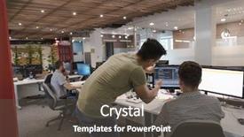  Presentation with problem solution - Amazing slide set having education software - startup business people group working backdrop and a dark gray colored foreground