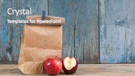  Presentation with school apple - PPT theme featuring education still life with apple background and a gray colored foreground