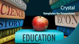  Presentation with healthy building - Theme featuring education study books with text background and a ocean colored foreground