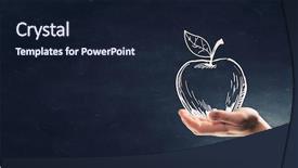  Presentation with christian holy communion symbol christianity - Audience pleasing slide deck consisting of education symbols - chalk drawn apple as eduaction backdrop and a wine colored foreground