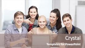  Presentation with technology education - Cool new theme with education technology advertisement and internet backdrop and a gray colored foreground