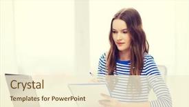  Presentation with technology in adult education - Theme featuring education technology and home concept background and a cream colored foreground