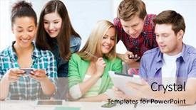  Presentation with technology students - Slide deck enhanced with education technology and internet - students background and a lemonade colored foreground