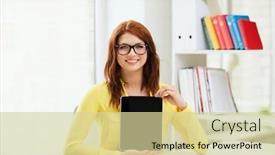  Presentation with school technology - PPT theme featuring social studies template - education technology and internet concept background and a soft green colored foreground