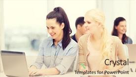  Presentation with technology students - Theme featuring education technology and internet concept background and a lemonade colored foreground