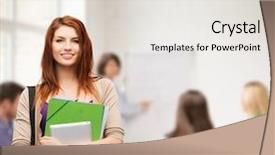  Presentation with technology education - PPT theme enhanced with education technology and people concept background and a light gray colored foreground