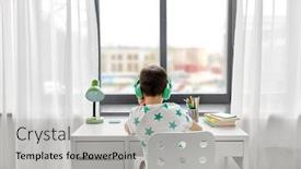  Presentation with school technology - Cool new PPT layouts with education-technology-and-school-concept backdrop and a light gray colored foreground