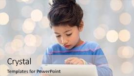  Presentation with technology education - Beautiful presentation featuring education technology and children concept backdrop and a lemonade colored foreground