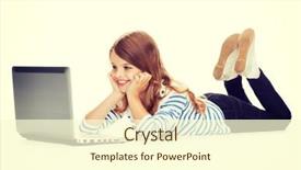  Presentation with healthcare technology internet of things - Colorful presentation theme enhanced with education technology and internet concept backdrop and a cream colored foreground