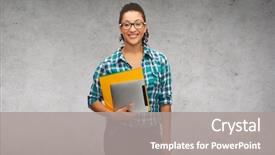  Presentation with technology education - PPT theme enhanced with education technology and people concept background and a gray colored foreground