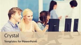  Presentation with education and internet - Audience pleasing presentation theme consisting of education techology and internet concept backdrop and a lemonade colored foreground