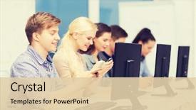  Presentation with education and internet - Cool new presentation with education techology and internet concept backdrop and a lemonade colored foreground