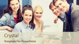  Presentation with education and internet - Beautiful presentation featuring education techology and internet concept backdrop and a lemonade colored foreground