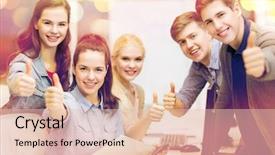  Presentation with education and internet - PPT theme with education techology and internet concept background and a lemonade colored foreground