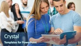  Presentation with college orientation empty classic book - Audience pleasing theme consisting of invention - creativity ideas design thought bubble backdrop and a violet colored foreground