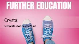  Presentation with further - Theme having education text and blue shoe background and a lemonade colored foreground