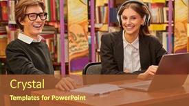  Presentation with black students - Presentation design having education-two-clever-modern-students background and a red colored foreground