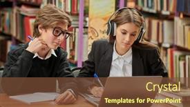  Presentation with black students - Presentation consisting of education-two-clever-modern-students background and a tawny brown colored foreground