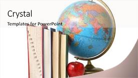  Presentation with apple - PPT layouts with education with books and apple background and a white colored foreground