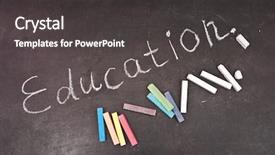  Presentation with chalkboard - Beautiful slide deck featuring education written on chalkboard backdrop and a dark gray colored foreground